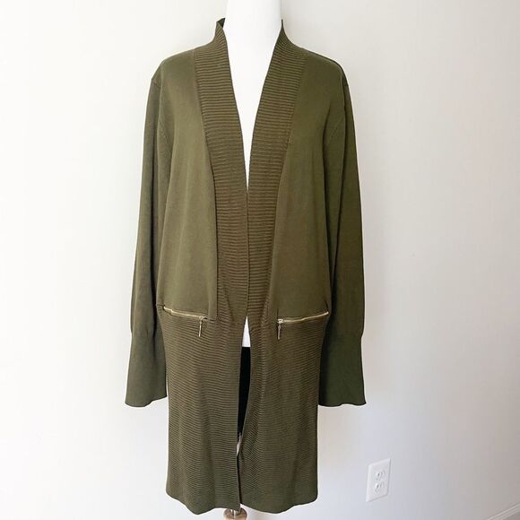 Olive Green Magaschoni. Duster/cardigan - Picture 1 of 4